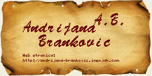 Andrijana Branković vizit kartica